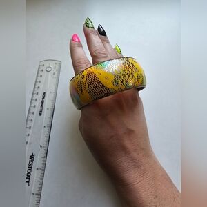 Colorful snake skin bangle cuff braclet